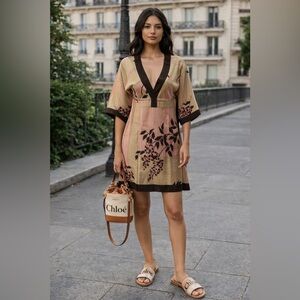 H&M Floral Dress – Dusty Pink & Chocolate Brown